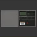 Industrial Control Panel With Grey Open Casing Display Screen And Red Knob