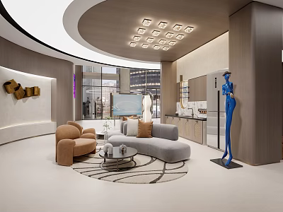 Modern Hospital Outpatient Clinic Waiting Area With Comfortable Seating And Art Decor 3d model