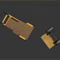 Two Yellow Industrial Transport Hand Trucks With Wheels Handles And Loading Design
