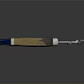 Wooden Handle Household Tool With Blue Stripe And Metal Head Design