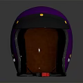 Shiny Purple Helmet With Metallic Accents And Dark Inner Lining On Reflective Base