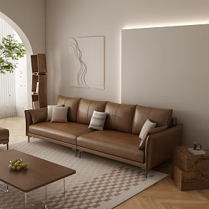 Middle Ancient Sofa Multi-seat Sofa Leather Sofa 3d model