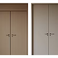 Modern Interior Double Doors In Wooden And Gray Finishes For Home Design
