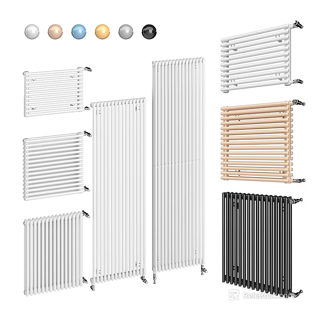 Various Modern Radiators With Different Designs And Home Heating Styles 3d model 