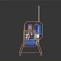 Two Metal Frame Devices With Copper Stands Blue Black Panels And Reflective Base