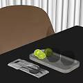 Simple Tableware Set With Glasses Tray Cutlery Napkin Package And Lime