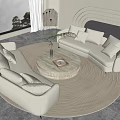 Modern sofa coffee table combination 3d model