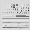 Modern downlight spot lamp magnetic attraction track spot lamp steering spot lamp linear lamp grid lamp 3d model