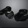 Sleek Black Wireless Earbuds With Modern Design LED Indicators And Ergonomic Fit 3d model