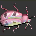 Colorful Polygonal Insect With Shiny Pink Body Big Eyes And Antennae