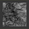 Garden Landscape Featuring Natural Rock Mountain Structure with Detailed Textured Rock Design