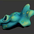 Game Movie Fantasy Character With Blue Green Body Yellow Spots And Big Eyes
