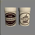 White Containers Featuring The Swagapple And King Hipster Logo Label Designs