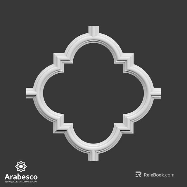 Decorative Architectural Component With White Symmetrical Geometric Design And Ornate Edges 3d model 