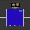 Blue X Ray Security Scanner With Conveyor Belt And Monitor