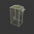 Industrial Outdoor Cooling Unit With Gray Metal Casing Top Fan Grille And Side Vents