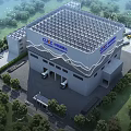 CCC Industrial Plant Exterior Design With Grid Roof Parking Area And Surrounding Trees