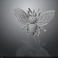 Artistic White Moth Sculpture With Intricate Wing Patterns And Detailed Body Designs For Home Decor