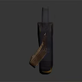 Portable Purple And Yellow Walkie Talkie With Brown Lanyard Design