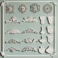 Collection Of Intricate Decorative Carvings With Various Designs For Interior Use
