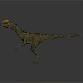 Velociraptor Dinosaur With Orange Crest Blue Gray Body Sharp Claws Standing Pose 3d model
