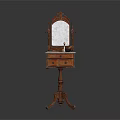 Vintage Wooden Dressing Table With Carved Mirror And Drawers For Daily Use