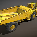 Yellow Heavy Duty Dump Truck 3D Model With Large Tires And Cabin Design