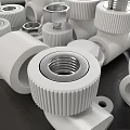 Modern pipeline three-way ball valve water pipeline hardware combination water supply and drainage pipeline elbow joint combination 3d model