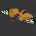 Orange And Black Bat Wing Toy Model Featuring Detailed Wing Design And Flying Structure