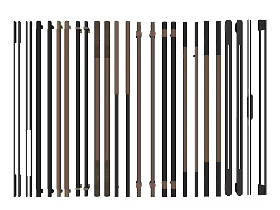 Various Styles of Cabinet Handles in Different Colors and Designs 3d model