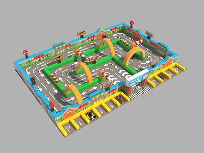 Modern Kart Museum Amusement Equipment 3d model