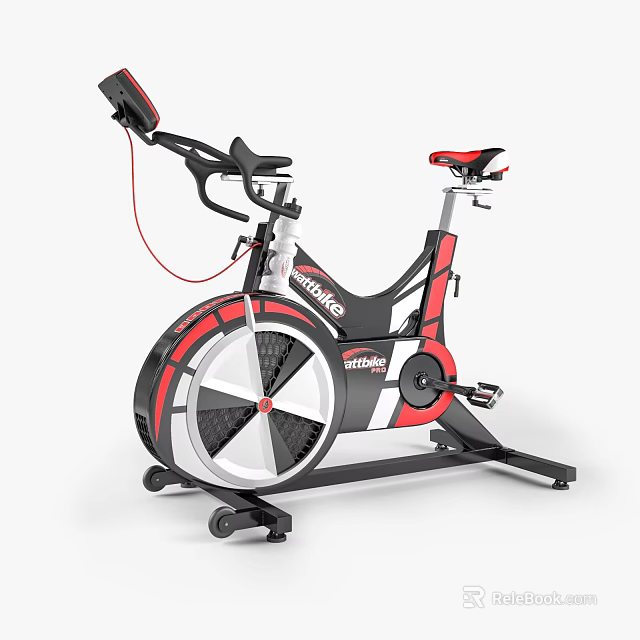 High Performance Red Black Stationary Exercise Bike With Strong Brand And Durable Design 3d model 