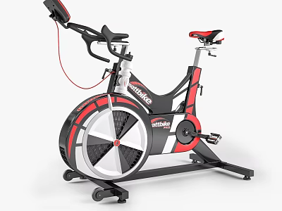 High Performance Red Black Stationary Exercise Bike With Strong Brand And Durable Design 3d model