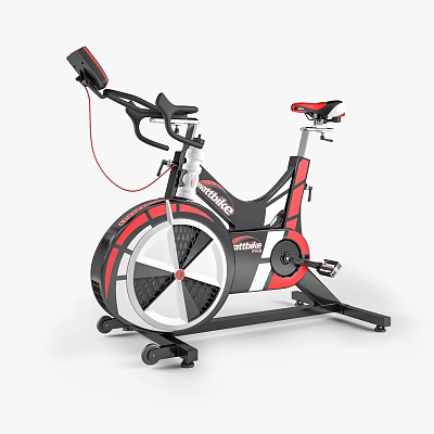 High Performance Red Black Stationary Exercise Bike With Strong Brand And Durable Design 3d model