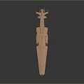 Copper Colored Aerospace Spacecraft Model With Detailed Surface Structure And Design
