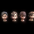 Women Portraits With Different Hairstyles And Hair Colors Arranged In Row