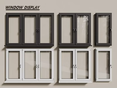 modern windows aluminum alloy windows casement windows floor-to-ceiling windows 3d model