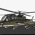 Military Green Helicopter 3D Rendering With Rotors Cockpit And Detailed Body On Black Background