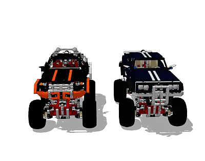 Modern toy car buggy building block toy combination 3d model