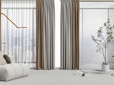 Curtain Window Screen Lazy Sofa model