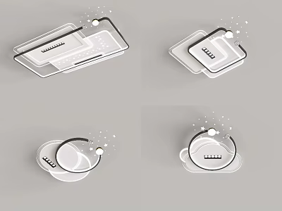 Modern Ceiling Lights With Various Stylish Designs 3d model