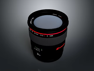 Droncase 16mm F1.4 USM Camera Lens With Red Ring Black Design For Mobile Digital 3d model