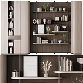 Quiet Bookshelf Decorative Rack Storage Rack 3d model