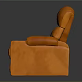 Modern Orange Leather Single Sofa Featuring Comfortable Armrests And Soft Cushion Design 3d model