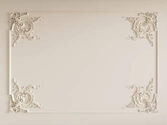 French Gypsum Carved Ceiling Light Plate Corner Angle Flower Gypsum Components 3d model