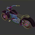 Modern 3D Motorcycle Model Design With Black Gray Body And Leather Seat