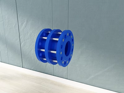 Industrial Equipment Blue Flange Component For Heavy Duty Pipeline Systems 3d model