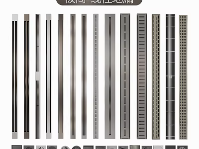 Minimalist Linear Shower Drains For Modern Bathroom Accessories With Sleek Design 3d model