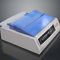 Desktop Computer Printer With White Body Blue Cover Control Panel Buttons 3d model