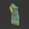 Blue Fringed Dress With Simple Design And Elegant Style For Daily Use